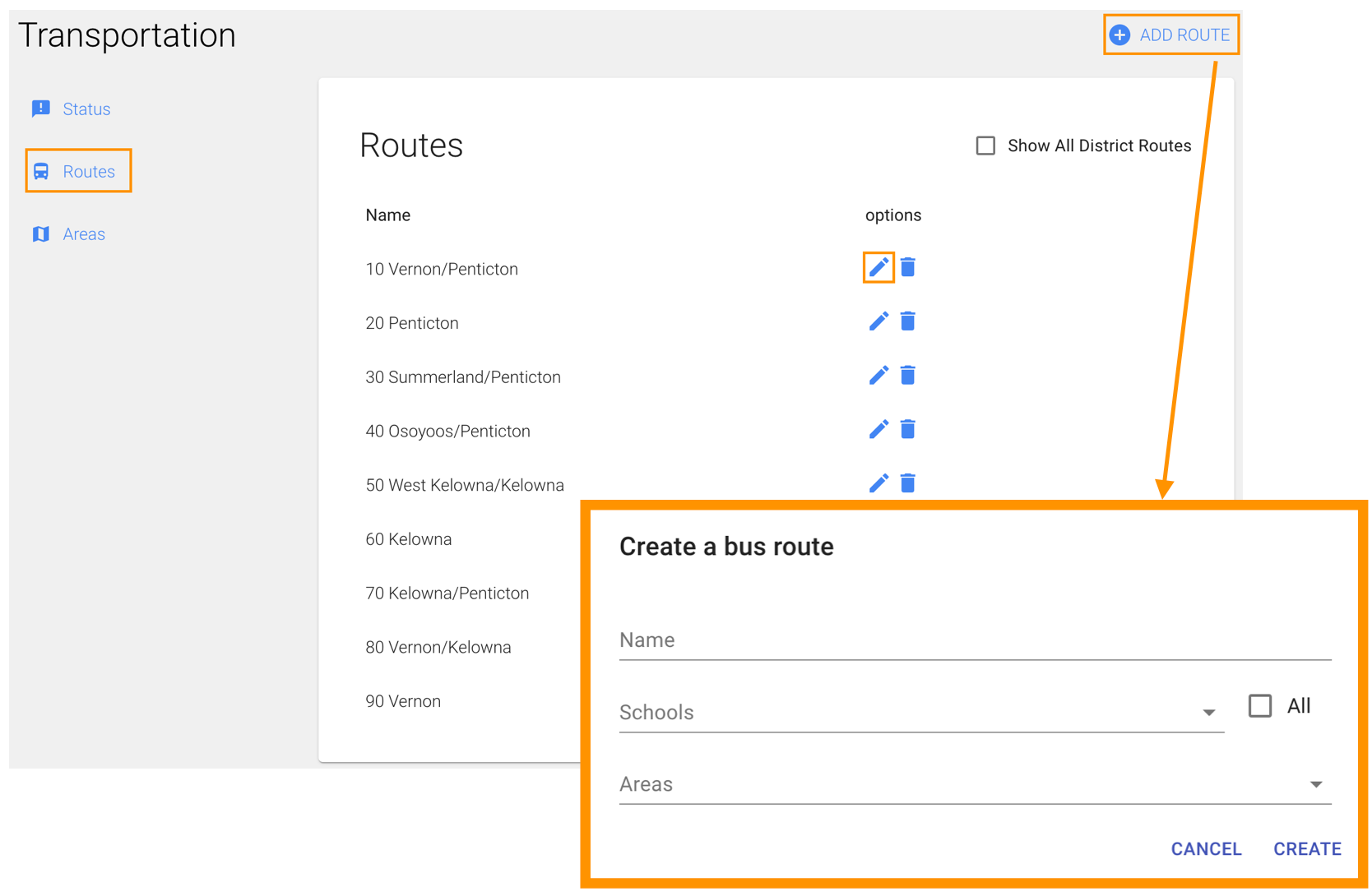 routes
